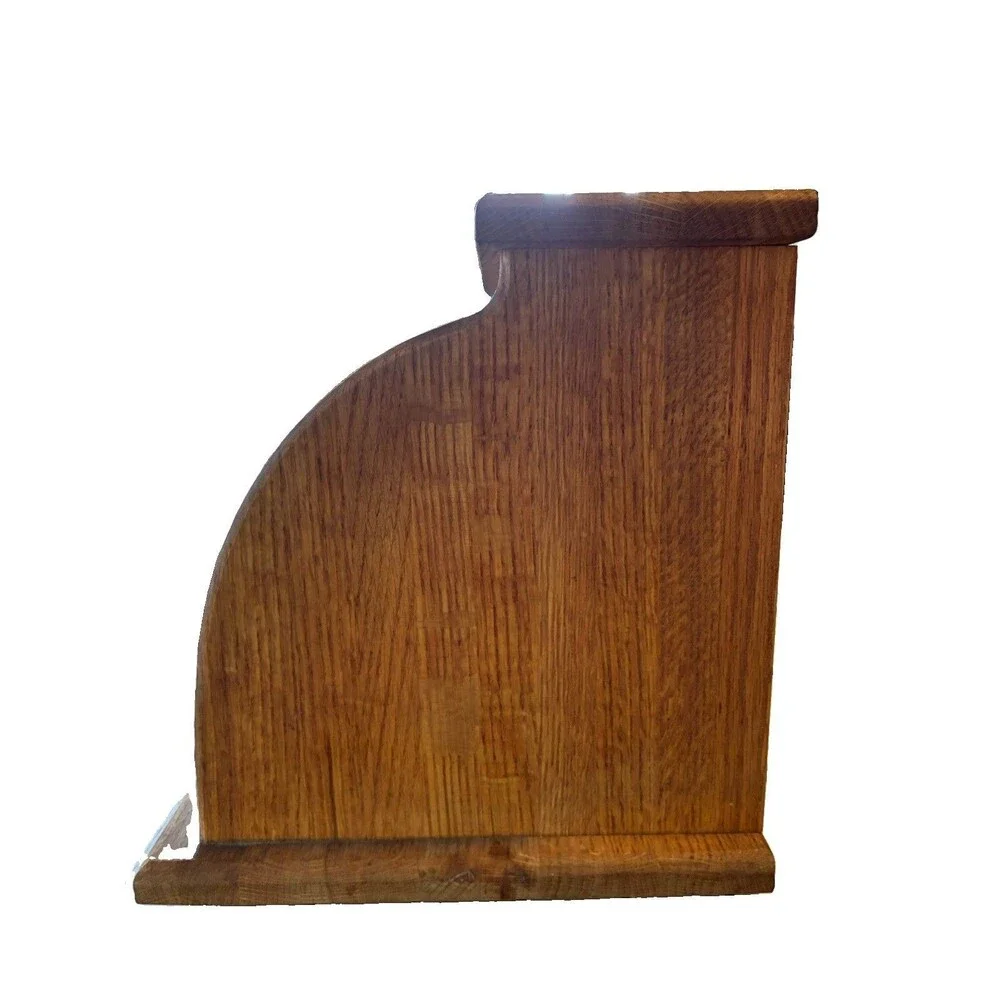 Vintage Oak Roll Top Wood Bread Bin, O.M.B. Wood Products